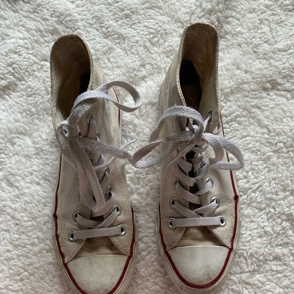 white converse in a size 6 womens